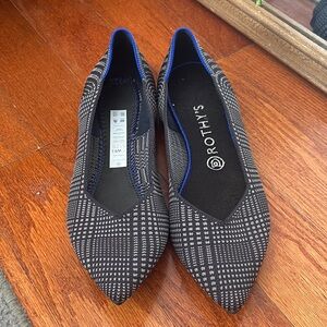 Rothy's Black and Grey Patterned pointed toe ballet flats